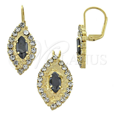 Oro Laminado Earring and Pendant Adult Set, Gold Filled Style with White Cubic Zirconia, Polished, Golden for wholesale, main product view