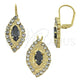 Oro Laminado Earring and Pendant Adult Set, Gold Filled Style with White Cubic Zirconia, Polished, Golden Finish, 5.057.005
