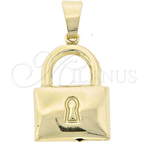 Oro Laminado Fancy Pendant, Gold Filled Style Polished, Golden Finish, 44.034