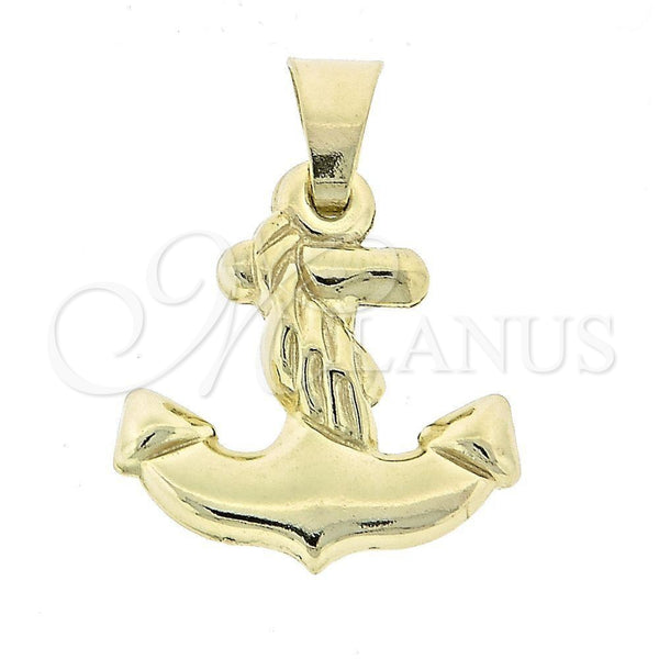 Oro Laminado Fancy Pendant, Gold Filled Style Buffalo Design, Polished, Golden Finish, 44.021