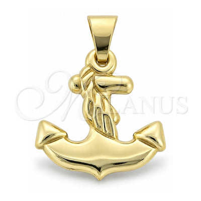 Oro Laminado Fancy Pendant, Gold Filled Style Buffalo Design, Polished, Golden Finish, 44.021