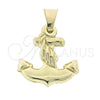 Oro Laminado Fancy Pendant, Gold Filled Style Buffalo Design, Polished, Golden Finish, 44.021