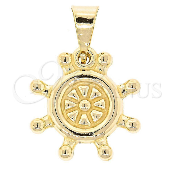 Oro Laminado Fancy Pendant, Gold Filled Style Polished, Golden Finish, 44.015