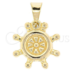 Oro Laminado Fancy Pendant, Gold Filled Style Polished, Golden Finish, 44.015