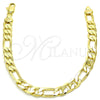 Oro Laminado Basic Bracelet, Gold Filled Style Figaro Design, Polished, Golden Finish, 5.222.012.08 (180 Gauge, Thickness, 8 Inches Length)