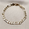 Oro Laminado Basic Bracelet, Gold Filled Style Figaro Design, Polished, Golden Finish, 5.222.012.08 (180 Gauge, Thickness, 8 Inches Length)