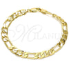 Oro Laminado Basic Bracelet, Gold Filled Style Figaro Design, Polished, Golden Finish, 5.222.012.08 (180 Gauge, Thickness, 8 Inches Length)