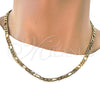 Oro Laminado Basic Necklace, Gold Filled Style Figaro Design, Polished, Golden Finish, 5.222.013.20 (160 Gauge, 06 MM Thickness, 20 Inches Length)