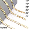 Oro Laminado Basic Necklace, Gold Filled Style Figaro Design, Polished, Golden Finish, 5.222.013.20 (160 Gauge, 06 MM Thickness, 20 Inches Length)
