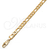 Oro Laminado Basic Bracelet, Gold Filled Style Figaro Design, Polished, Golden Finish, 5.222.013.08 (160 Gauge, Thickness, 8 Inches Length)