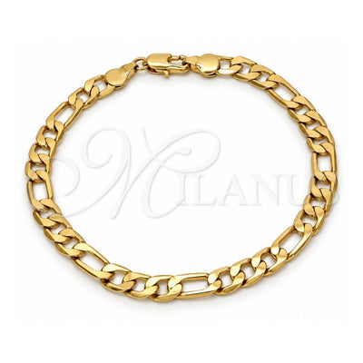 Oro Laminado Basic Bracelet, Gold Filled Style Figaro Design, Polished, Golden Finish, 5.222.013.08 (160 Gauge, Thickness, 8 Inches Length)