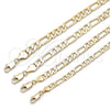 Oro Laminado Basic Bracelet, Gold Filled Style Figaro Design, Polished, Golden Finish, 5.222.013.08 (160 Gauge, Thickness, 8 Inches Length)