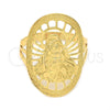 Oro Laminado Elegant Ring, Gold Filled Style Virgen Maria Design, Diamond Cutting Finish, Golden Finish, 5.178.007.07 (Size 7)
