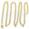 Oro Laminado Basic Necklace, Gold Filled Style Curb Design, Polished, Golden Finish, 5.222.007.20
