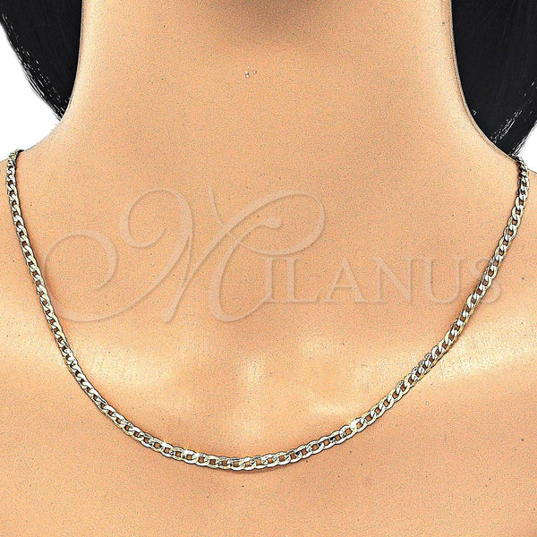 Oro Laminado Basic Necklace, Gold Filled Style Curb Design, Polished, Golden Finish, 5.222.007.20 (0.80 Gauge, Thickness, 20 Inches Length)