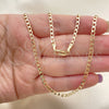 Oro Laminado Basic Necklace, Gold Filled Style Curb Design, Polished, Golden Finish, 5.222.007.24 (0.80 Gauge, 03 MM Thickness, 24 Inches Length)
