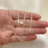 Oro Laminado Basic Necklace, Gold Filled Style Curb Design, Polished, Golden Finish, 5.222.007.30 (0.80 Gauge, 03 MM Thickness, 30 Inches Length)