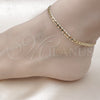 Oro Laminado Basic Anklet, Gold Filled Style Curb Design, Polished, Golden Finish, 5.222.006.10 (100 Gauge, 04 MM Thickness, 10 Inches Length)