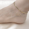 Oro Laminado Basic Anklet, Gold Filled Style Curb Design, Polished, Golden Finish, 5.222.006.10 (100 Gauge, 04 MM Thickness, 10 Inches Length)