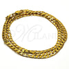 Oro Laminado Basic Necklace, Gold Filled Style Curb Design, Polished, Golden Finish, 5.222.006.18