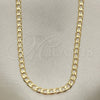 Oro Laminado Basic Necklace, Gold Filled Style Curb Design, Polished, Golden Finish, 5.222.006.18