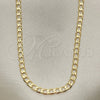 Oro Laminado Basic Necklace, Gold Filled Style Curb Design, Polished, Golden Finish, 5.222.006.30 (100 Gauge, 04 MM Thickness, 30 Inches Length)