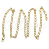 Oro Laminado Basic Necklace, Gold Filled Style Curb Design, Polished, Golden Finish, 5.222.005.24 (100 Gauge, Thickness, 24 Inches Length)