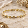 Oro Laminado Solid Bracelet, Gold Filled Style Diamond Cutting Finish, Golden Finish, 4923.029.07 (8 Inches Length)
