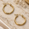 Stainless Steel Small Hoop, Polished, Golden Finish, 015999.20