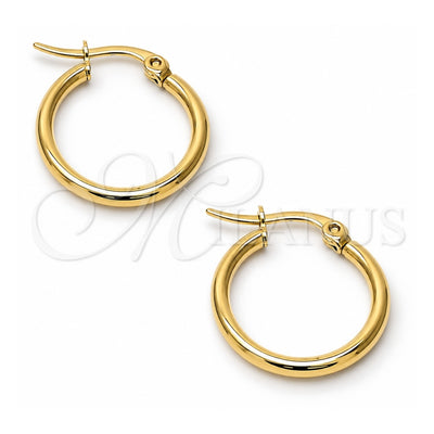 Stainless Steel Small Hoop, Polished, Golden Finish, 015999.20