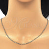 Oro Laminado Basic Necklace, Gold Filled Style Figaro Design, Polished, Golden Finish, 5.222.018.16 (0.60 Gauge, 03 MM Thickness, 16 Inches Length)