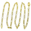 Oro Laminado Basic Necklace, Gold Filled Style Figaro Design, Polished, Golden Finish, 5.222.018.16 (0.60 Gauge, 03 MM Thickness, 16 Inches Length)