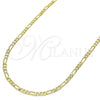 Oro Laminado Basic Necklace, Gold Filled Style Figaro Design, Polished, Golden Finish, 5.222.018.20 (0.60 Gauge, 03 MM Thickness, 20 Inches Length)