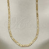 Oro Laminado Basic Necklace, Gold Filled Style Figaro Design, Polished, Golden Finish, 5.222.018.20 (0.60 Gauge, 03 MM Thickness, 20 Inches Length)