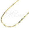 Oro Laminado Basic Necklace, Gold Filled Style Figaro Design, Polished, Golden Finish, 5.222.017.18 (0.80 Gauge, 03 MM Thickness, 18 Inches Length)