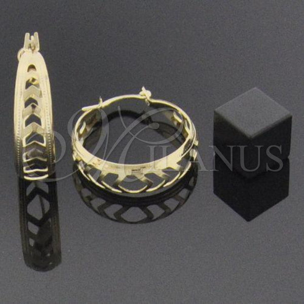 Oro Laminado Small Hoop, Gold Filled Style Diamond Cutting Finish, Golden Finish, 106.026
