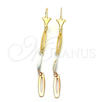 Oro Laminado Chandelier Earring, Gold Filled Style Polished, Tricolor, 78.008 for wholesale, main product view