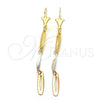 Oro Laminado Chandelier Earring, Gold Filled Style Polished, Tricolor, 78.008