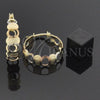 Oro Laminado Small Hoop, Gold Filled Style Diamond Cutting Finish, Tricolor, 110.03