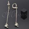 Oro Laminado Long Earring, Gold Filled Style Dolphin Design, Polished, Golden Finish, 86.01