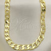 Oro Laminado Basic Necklace, Gold Filled Style Curb Design, Polished, Golden Finish, 5.222.001.30 (200 Gauge, 08 MM Thickness, 30 Inches Length)