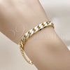 Oro Laminado Basic Bracelet, Gold Filled Style Curb Design, Polished, Golden Finish, 5.222.001.08 (200 Gauge, Thickness, 8 Inches Length)