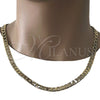 Oro Laminado Basic Necklace, Gold Filled Style Curb Design, Polished, Golden Finish, 5.222.002.24 (150 Gauge, 07 MM Thickness, 24 Inches Length)