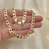 Oro Laminado Basic Necklace, Gold Filled Style Curb Design, Polished, Golden Finish, 5.222.002.30 (180 Gauge, 07 MM Thickness, 30 Inches Length)