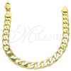 Oro Laminado Basic Bracelet, Gold Filled Style Curb Design, Polished, Golden Finish, 5.222.002.08 (180 Gauge, 07 MM Thickness, 8 Inches Length)