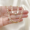 Oro Laminado Basic Necklace, Gold Filled Style Curb Design, Polished, Golden Finish, 5.222.003.20 (160 Gauge, 06 MM Thickness, 20 Inches Length)