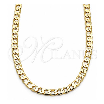 Oro Laminado Basic Necklace, Gold Filled Style Curb Design, Polished, Golden Finish, 5.222.003.20 (160 Gauge, 06 MM Thickness, 20 Inches Length)