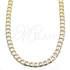 Oro Laminado Basic Necklace, Gold Filled Style Curb Design, Polished, Golden Finish, 5.222.003.20 (160 Gauge, 06 MM Thickness, 20 Inches Length)