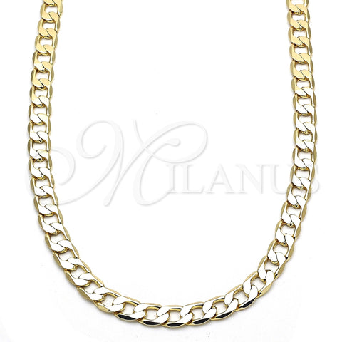 Oro Laminado Basic Necklace, Gold Filled Style Curb Design, Polished, Golden Finish, 5.222.003.20 (160 Gauge, 06 MM Thickness, 20 Inches Length)