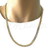 Oro Laminado Basic Necklace, Gold Filled Style Curb Design, Polished, Golden Finish, 5.222.003.24 (140 Gauge, 06 MM Thickness, 24 Inches Length)